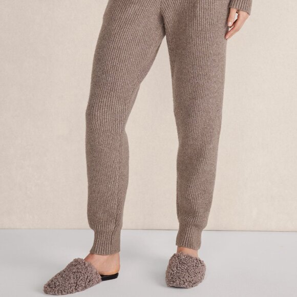 Haven Well Within Women's Size Small Brown Organic Cotton Blend Ribbed Joggers - Picture 7 of 7